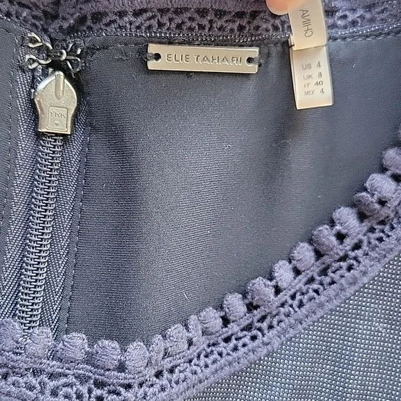 Elie Tahari Emory Wool Sheath Dress Grayed Navy Size 4 - Picture 12 of 15